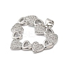 Rack Plating Brass & Clear Cubic Zirconia Pendants KK-S372-27P-2