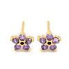 Brass Micro Pave Cubic Zirconia Stud Earrings for Women EJEW-U015-10G-1