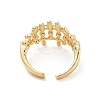 Hollow Tartan Round Brass  Open Cuff Ring for Women LS-RJEW-Z055-05G-03-3