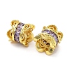 Brass Micro Pave Cubic Zirconia Beads KK-B142-06G-03-2