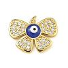 Rack Plating Brass Pave Cubic Zirconia Enamel Pendants KK-U029-15G-1