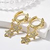 Brass Micro Pave Clear Cubic Zirconia Huggie Hoop Earrings EJEW-K083-43G-1