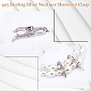 2Pcs Platinum Plated 925 Sterling Silver Rhinestone Twister Clasps STER-DC0001-78-4