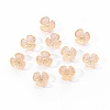 Electroplated 3-petal Flower Resin Cabochons MRMJ-R128-15E-1