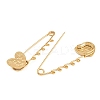 Heart Face 304 Stainless Steel Safety Pins Brooch Findings SA-CBA098D-15B-G05-2