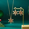 Alloy Rhinestone Snowflake Pendant Necklace & Stud Earrings Set for Women FS-WGDD9A4-03-1