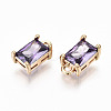 Brass Glass Rhinestone Pendants GLAA-S179-21B-RS-2