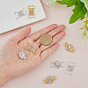 8Pcs 4 Styles Brass Crystal Rhinestone Connector Charms KK-HY0003-35-3