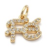 Brass Micro Pave Clear Cubic Zirconia Charms LS-ZIRC-A013-24G-1