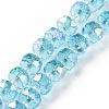 Electroplate Transparent Glass Beads Strands EGLA-H101-03E-1