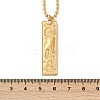 304 Stainless Steel Clear Cubic Zirconia Rectangle Constellation Pendant Necklaces for Women Men NJEW-S435-01G-E-5