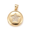 Brass Micro Pave Cubic Zirconia Locket Pendants KK-A161-43A-G-1