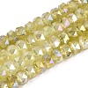 Anti-Tarnish Electroplate Glass Imitation Jade Beads Strands EGLA-T029-6mm-13I-1