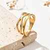 304 Stainless Steel Criss Cross Finger Rings RJEW-Q012-08G-2
