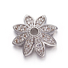 Brass Micro Pave Cubic Zirconia Bead Caps ZIRC-E158-12P-1