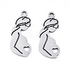 Non-Tarnish Mother's Day 201 Stainless Steel Pendants X-STAS-S081-039-1