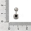 Brass Micro Pave Cubic Zirconia Square Charms KK-D500-01P-3
