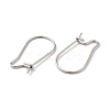 Tarnish Resistant 316 Surgical Stainless Steel Hoop Earrings Findings Kidney Ear Wires LS-STAS-E009-6-2