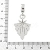 Brass Micro Pave Clear Cubic Zirconia Star European Dangle Charms KK-Z090-02P-3