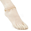 304 Stainless Steel Tassel Double Layer Anklets for Women AJEW-AN00704-03-3