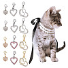 12Pcs 6 Styles Heart Brass & Alloy Rhinestone Pendant Decoration HJEW-DR00171-1