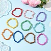 10Pcs 10 Colors Dyed Natural Freshwater Shell Beaded Stretch Bracelets for Men Women BJEW-JB12478-1
