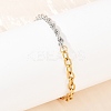 304 Stainless Steel Cable & Rope Chain Bracelets for Women BJEW-K279-03GP-1