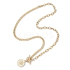 201 Stainless Steel Sun Pendant 304 Stainless Steel Cable Chain OT Necklaces for Women NJEW-JN05583-4