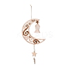 Moon & Floral Unfinished Wood Pendant Ornament WOOD-M003-03-3