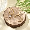 Ion Plating(IP) 304 Stainless Steel Micro Pave Cubic Zirconia Hoop Earrings STAS-R004-07G-02-3