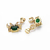 Brass Micro Pave Green Cubic Zirconia Pendants X-ZIRC-N039-195-NF-2