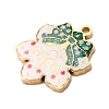 Christmas 304 Stainless Steel Enamel Pendants STAS-B112-02G-11-2
