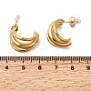 304 Stainless Steel Triple C-Shaped Stud Earrings EJEW-G451-01G-3