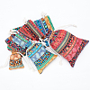 12Pcs 12 Styles Bohemian Rectangle Geometric Print Linenette Drawstring Bags ABAG-NB0001-89-4