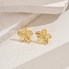 Stylish 201 Stainless Steel Striped Flower Stud Earrings CN5900-1-1