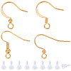 48Pcs 4 Styles Brass French Hooks with Coil and Ball KK-BBC0007-52-1