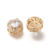 Rack Plating Brass Micro Pave Cubic Zirconia Beads KK-S399-09G-C-2