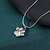 304 Stainless Steel Dog Paw Print Pendant Necklaces for Women NJEW-Z044-13P-3