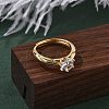 Brass Micro Pave Clear Cubic Zirconia Finger Rings for Women RJEW-U049-05G-2