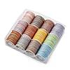 12 Rolls 12 Colors Polyester Cord OCOR-L046-B01-1