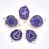 Electroplate Natural Druzy Agate Links connectors G-T112-07D-1
