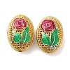 Rack Plating Brass Enamel Beads KK-P276-26C-02G-1
