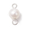 Natural Cultured Freshwater Pearl Two Sides Polished Connector Charms PALLOY-JF04041-02-3