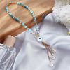Glass & Pearl Beaded Car Hanging Decorations HJEW-DR00017-4