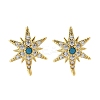 Star Brass Micro Pave Cubic Zirconia Ear Studs EJEW-D304-36G-2