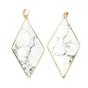 Natural Howlite Faceted Big Pendants G-L623-04G-02-1