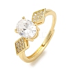 Brass Micro Pave Cubic Zirconia Rings for Women RJEW-E295-43G-1