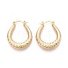 U-Shaped Brass Hoop Earrings EJEW-T047-105G-2
