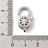 Brass Micro Pave Clear Cubic Zirconia Lobster Claw Clasps KK-A266-24E-P-3