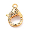 Alloy Rhinestone Lobster Claw Clasps LS-PALLOY-L166-01G-2